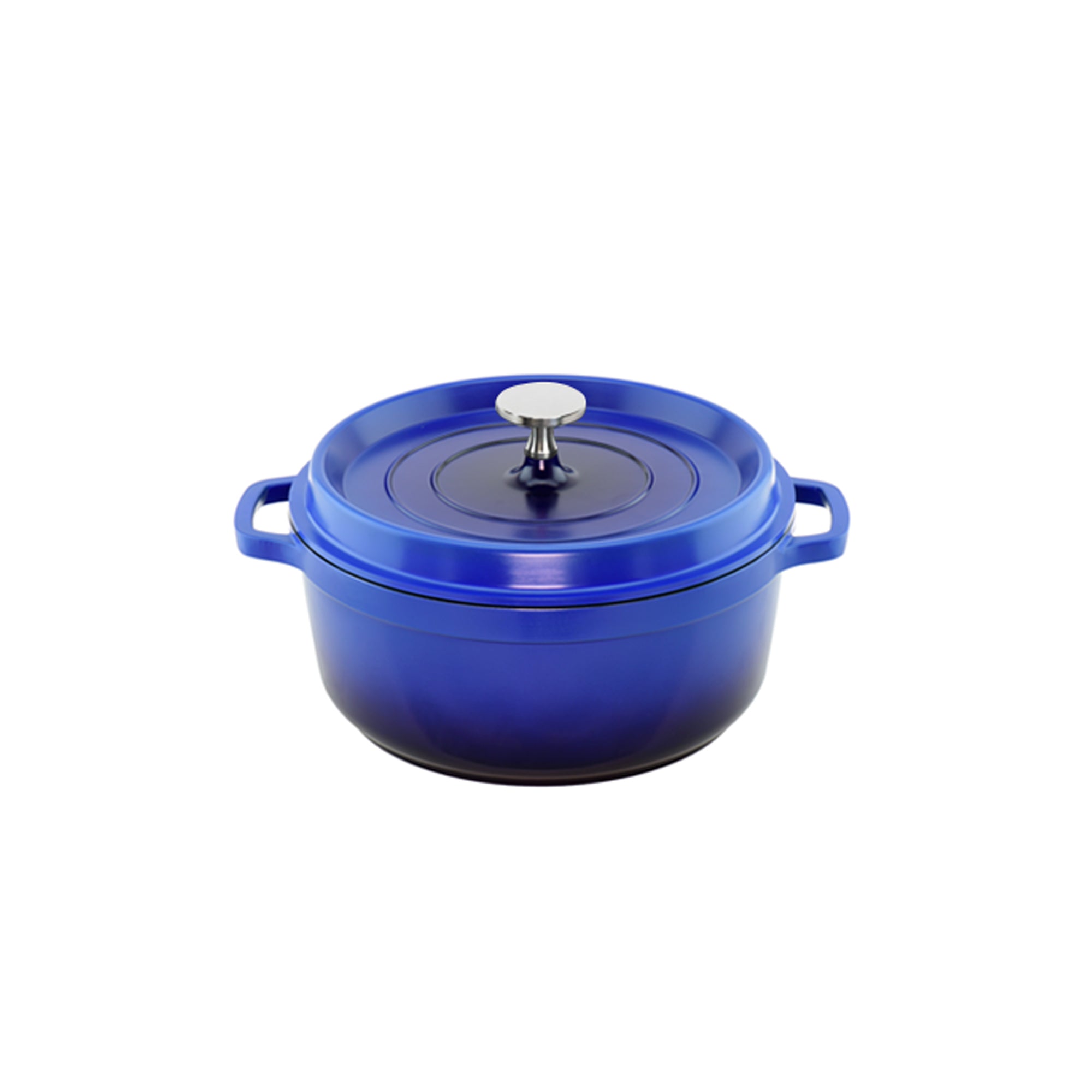 Aluchef 28cm with silver metal handle, Blue
