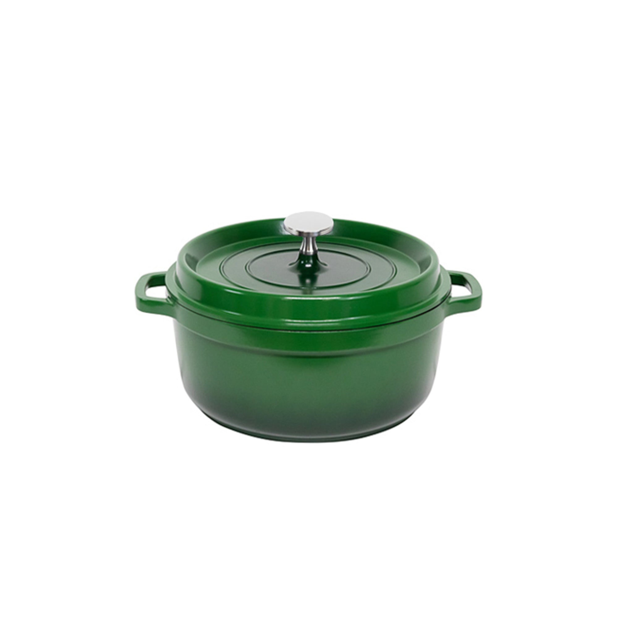 Aluchef 28cm with silver metal handle, Green