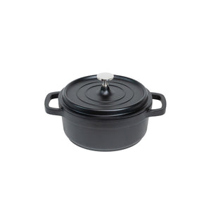 Aluchef 28cm with silver metal handle, Matte black