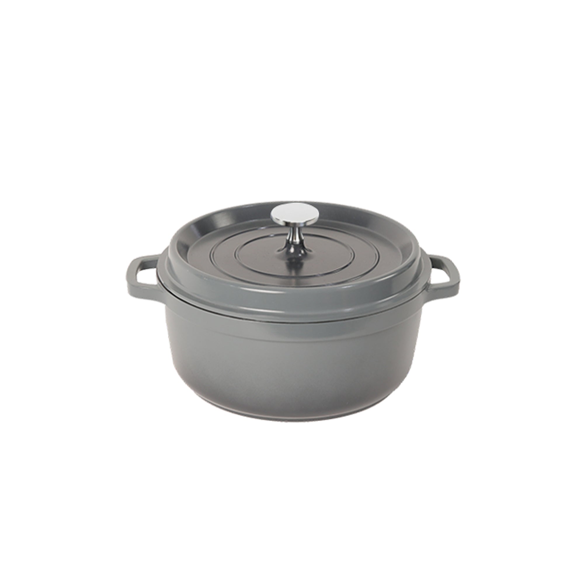 Aluchef 28cm with silver metal handle, Grey