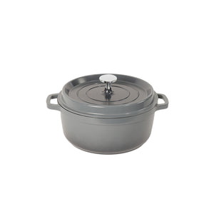 Aluchef 28cm with silver metal handle, Grey